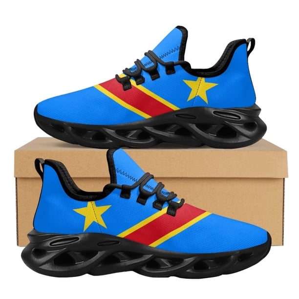 Zapatos planos con estampado de la bandera del Congo, zapatillas de deporte personalizadas con suela suave para viajes al aire libre, zapatillas antideslizantes de diseñador para mujer