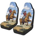 thumbnail image 6 of XYZCANDO 2 Pack Car Seat Protector for Interior Car Seat Covers Front Seats Easy to Install Elastic, Sedan Van SUV Front Seats Protector, Western Cowboy Design, 6 of 7