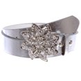 thumbnail image 2 of 1 1/2" Women's Snap On Rhinestone Floral Fashion Belt Multi-Color Options, 2 of 3
