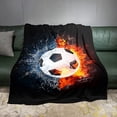 thumbnail image 6 of Soccer Blankets for Boys Game Blanket Footballs Black Throws for Winter All Seasons Bedding Couch Sofa Bed Office for Teens Gift, 6 of 6