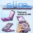 thumbnail image 5 of Vizvera for Motorola Razr 2026/2025/2024 Phone Case,with Magnetic Power[Screen Protector][Hinge Protection] Translucent Matte Shockproof Case-Purple, 5 of 11