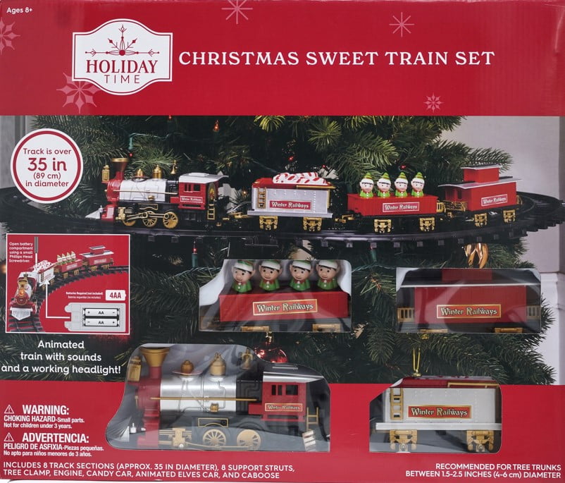 Battery-Operated Christmas Sweet Tree Plastic Train Set, Multicolor, by Holiday Time