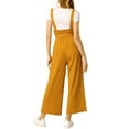thumbnail image 4 of MODA NOVA Juniors Button Front High Waist Belted Straight Fit Overall Jumpsuit Yellow 2XL, 4 of 7