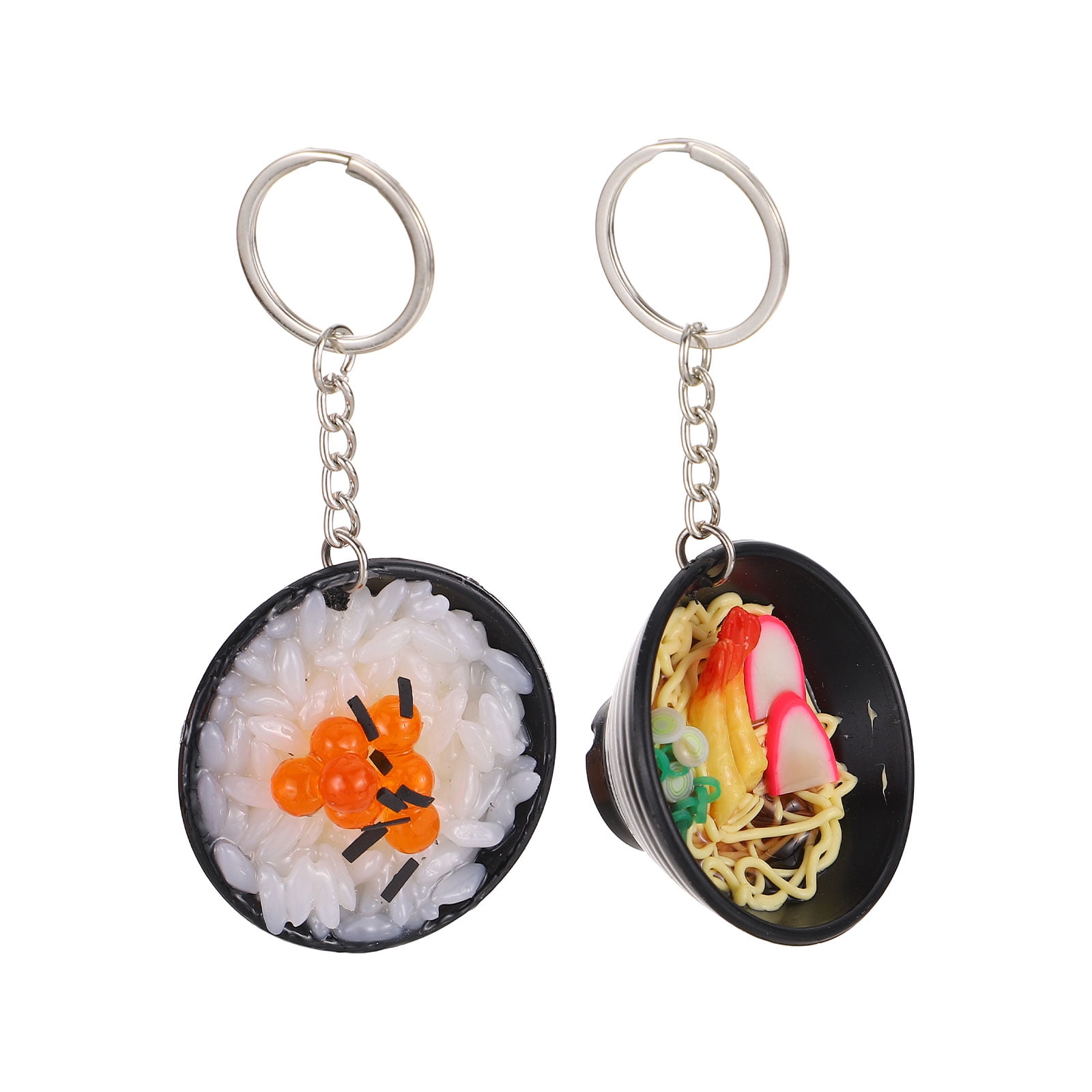 Keychain Food Key Ring Pendant Bag Bowl Car Keychains Simulation