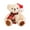 C, variant on Christmas Teddy Bear Plush Doll with Santa Hat, Festive Holiday Decor for Home Decoration, White