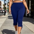 thumbnail image 5 of breaise Capri Leggings for Women High Waist Tummy Control Cropped Pants Slim Fit Drawstring Tights Casual Yoga Workout Capris, 5 of 9