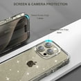 thumbnail image 3 of ULAK Glitter Case for iPhone 14 Pro Max, Clear Slim Shockproof Bumper Phone Case for Apple iPhone 14 Pro Max 2022 for Women Girls, Crystal Sparkle, 3 of 10