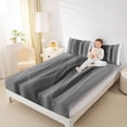 thumbnail image 4 of Homewish Wave Striped Lines Bed Sheets,Modern Abztract Geometric King Sheets,Gray Black White Sheet Set For Teens,4 Pieces, 4 of 7