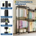 thumbnail image 3 of Clothes Rack, Free Standing Garment Rack for Hang Clothes, Adjustable Clothing Closet with 4 Sturdy Rods & 7 Storage Shelves, 3 of 7