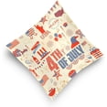 thumbnail image 5 of Element for 4Th of July Velvet Plush Throw Pillow Cushion Case Cover - 16" x 16" - Invisible Zipper Home Decor Floral for Couch Sofa No Pillow Insert, 5 of 5