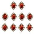 thumbnail image 2 of 10x Flat Back Crystal Rhinestones Button Embellishment Cabochon Bead Red, 2 of 8
