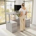thumbnail image 2 of Stratus 72W Standing Desk with Drawers & Panel in Platinum Gray -Engineered Wood, 2 of 8