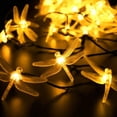 thumbnail image 4 of Guirnaldas de luces solares de 20 pies, 30 LED, en forma de libélula, impermeables, decoración de hadas, iluminación para interiores/exteriores, decoraciones navideñas para fiestas de Navidad en el, 4 of 4