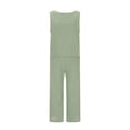 thumbnail image 5 of Cotton Linen Two Piece Sets for Women 2025 Wide Leg Two Piece Pants Set Casual Tank Tops Two Piece Outfits Summer Lounge Set, Limited Time Offer, 5 of 6