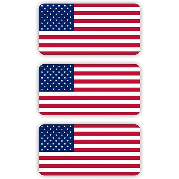 American Flag 1×2 Hard Hat / Helmet Sticker Decal Labels Patriotic USA Flags | Size: 1" x 2" | Set of 3 Stickers!