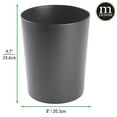 thumbnail image 4 of mDesign Small Round Metal 1.7 Gallon Trash/Recycling Can, 2 Pack, Dark Gray, 4 of 5