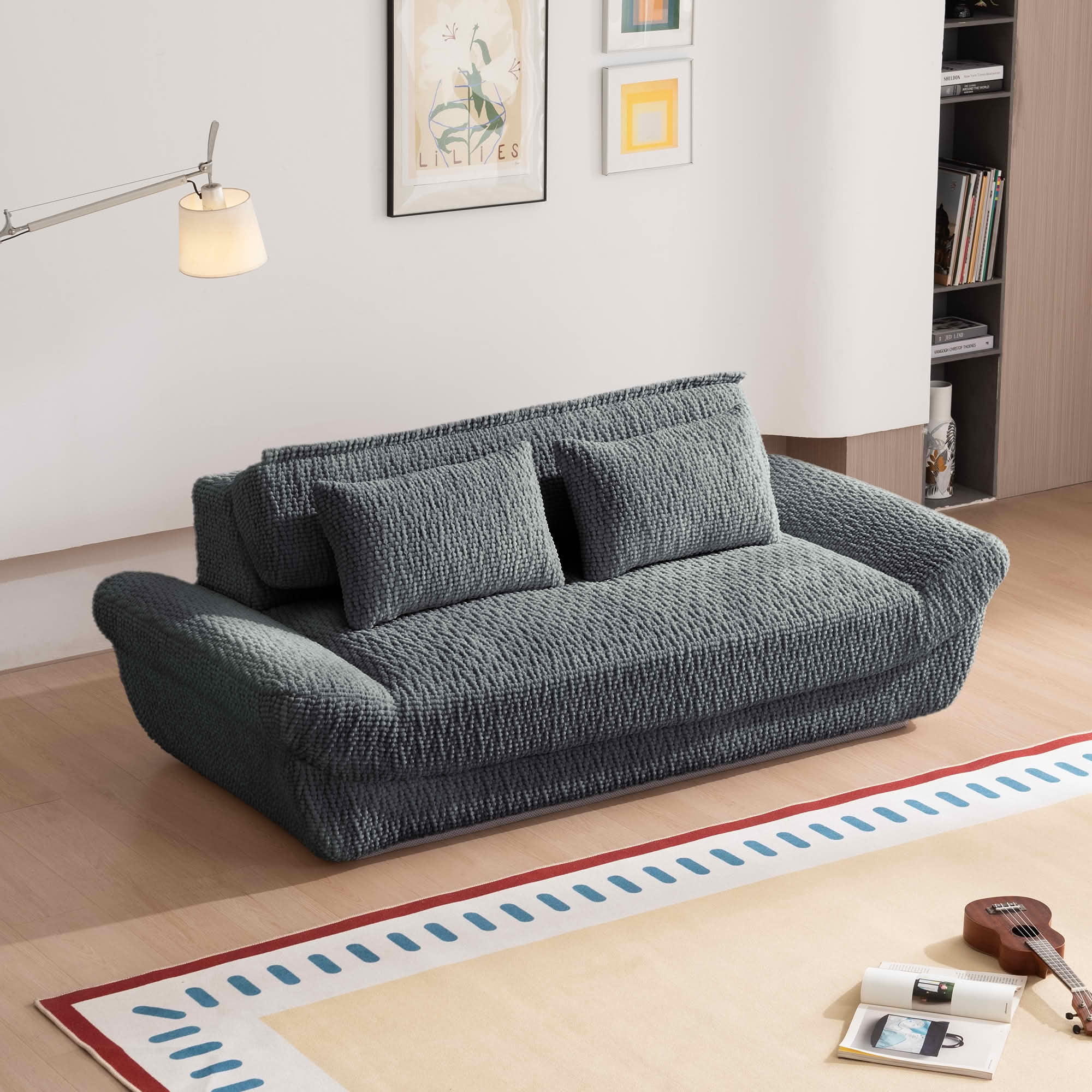 MAYEERTY Cloud Couch Compressed Corduroy Loveseat, 2-Seater Ergonomic High Back Sofa, Plush Cushioning, No Assembly, Boxed Sofa for Small Spaces