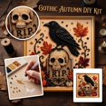 thumbnail image 2 of Diamond Art Kit Halloween Gothic Crow Skull Bead Art for Adults, Complete Set with Canvas, Tools and Materials for Spooky Halloween Wall Decor and Fall Home Displays, 2 of 6