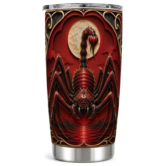 Heart Tail Spider Tumbler 20oz, Red Tumbler, Stainless Steel Travel Cup