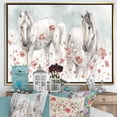 thumbnail image 2 of Designart ' watercolors Pink Wild Horses ' Farmhouse Framed Canvas, 2 of 3