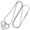 thumbnail image 1 of Urna con colgante de corazón dorado que se puede abrir, collar con forma de corazón doble, joyería de acero inoxidable, regalo de recuerdo para cenizas de mascotas (talla S), 1 of 3