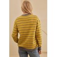 thumbnail image 2 of Women's Cozy Yellow Stripe Daisy Floral Round Neck Sweater for Winter | [ZhiHiMeRi] | (US 12-14)L, 2 of 12