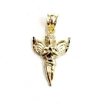 New 10k yellow Gold tiny angel Pendant charm wings gift fine jewelry unisex 1g