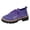 Purple, variant on Knit Oxford Shoes for Women Lace up Breathable Mesh Solid Color Classic Lug Sole Low Heel Elastic Slip on Dress Shoes Yellow Size 7.5