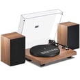 thumbnail image 1 of Tocadiscos de vinilo con Bluetooth, altavoces estéreo de estantería de 36 vatios, sistema Hi-Fi con cartucho magnético, grabación USB y parada automática, 1 of 5