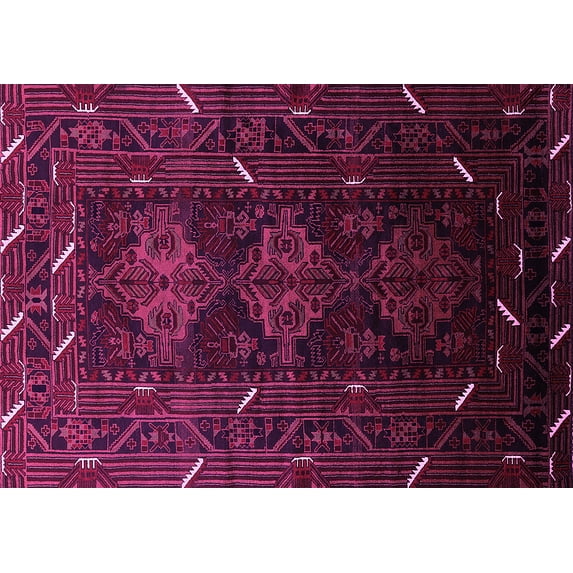 Ahgly Company Indoor Rectangle Oriental Pink Industrial Area Rugs, 6' x 9'