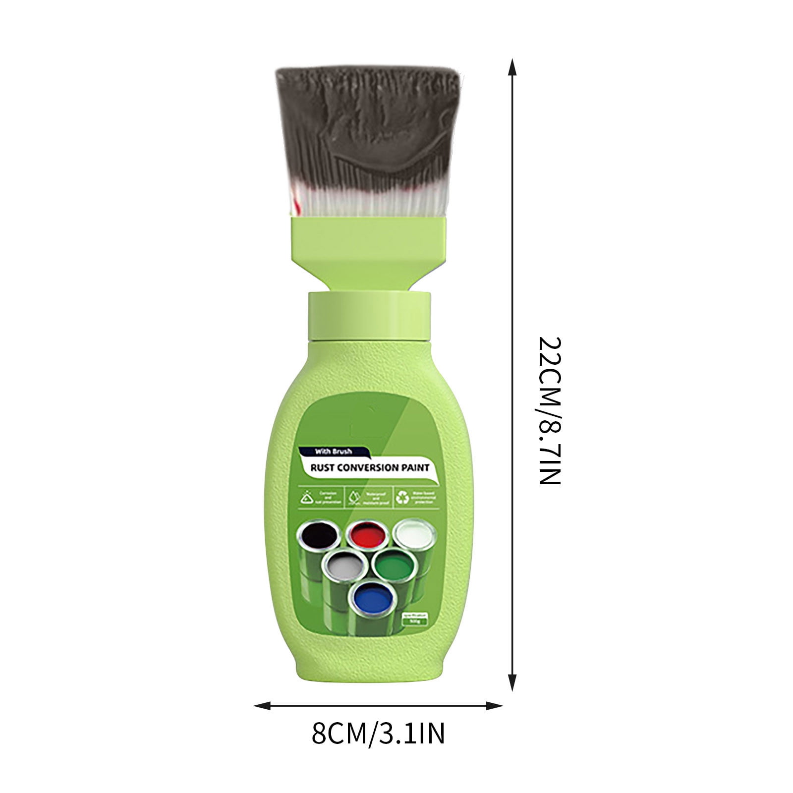 Peinture Antirouille 4 En 1 à Base D'eau - 150 G, Convertit Et Protège Le Métal (noir)