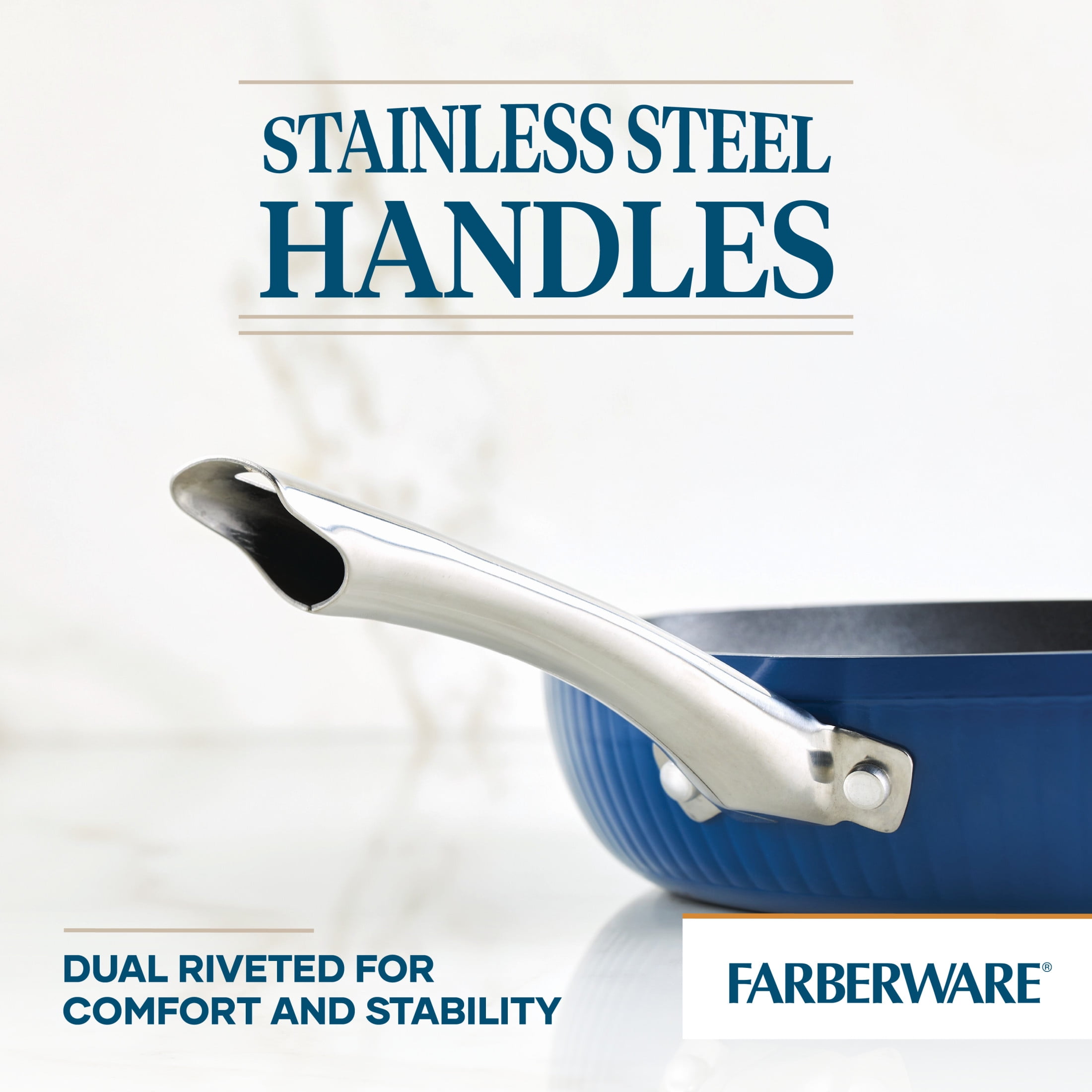 Farberware Style 11.25 Inch Nonstick Cookware Frying Pan, Dishwasher Safe and Oven Safe to 500°F, Blue