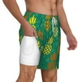 thumbnail image 3 of Balery Pineapples1 Mens Swim Trunks Swim Shorts for Men Quick Dry Inseam Beach Shorts with Compression Liner Pocket-XX-Large, 3 of 9