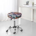 thumbnail image 6 of KLL Vibrant Leopard In Flowers Round Bar Chair Cushion Cover 13 inch ,Bar Stool Protector with Elastic, Soft Washable, 6 of 6
