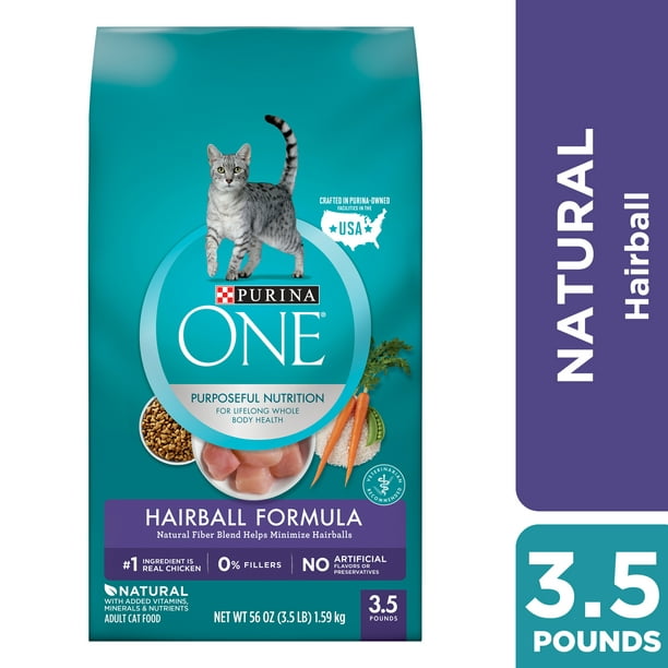 Purina ONE Hairball, Natural Dry Cat Food, Hairball Formula, 3.5 lb