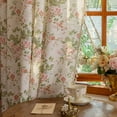 thumbnail image 6 of Vireellx Leaves Curtains for Living Room 84 Inch Length 2 Panels Set Semi Sheer Boho Drapes Green Farmhouse Tassel Rod Pocket Window Curtain Panels Bedroom Rustic Country Botanical Window Treatment, 6 of 7