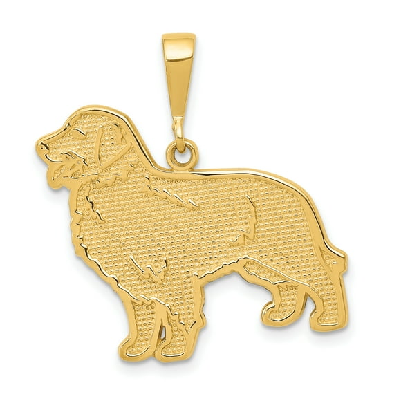 14K Yellow Gold Golden Retriever Pendant
