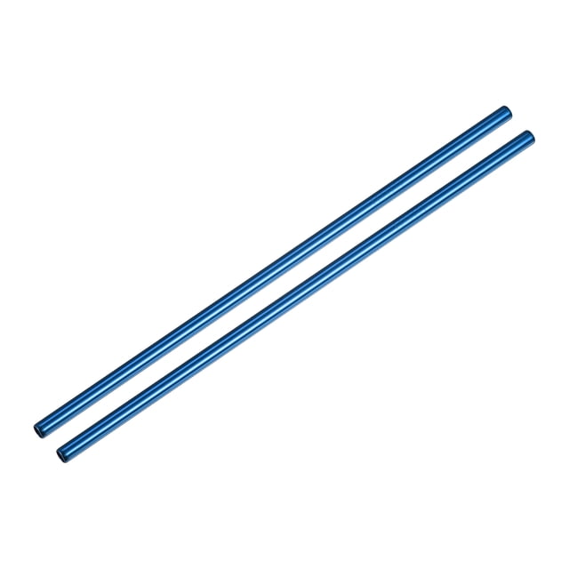 Unique Bargains Pailles Métalliques Réutilisables 2 Pcs, Paille Droite en Acier Inoxydable 10.5 Pieds de Long pour Milkshake Jus Bleu