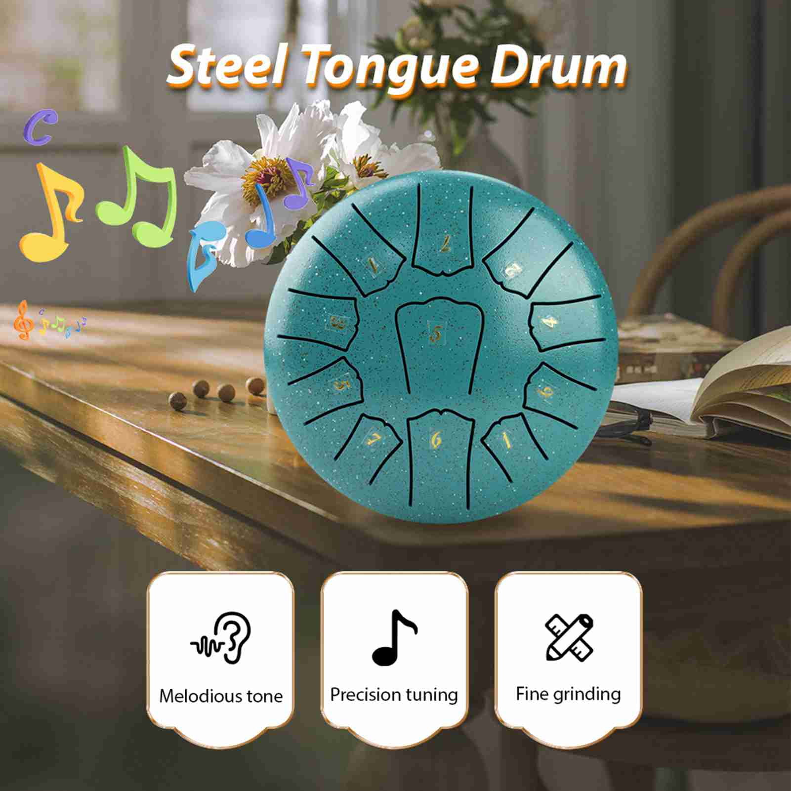 steel tongue drum Drums Steel Tongue Drum 6 Inch 11 Notes D Key Percussion Instrument Portable with Drum Mallets for Meditation Yoga Beginners Majors Family Friends Christmas Gift Handpan