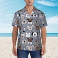thumbnail image 2 of Balery Cute Dog Faces Camisas hawaianas de manga corta para hombre, camisas playeras de corte holgado, camisas de vacaciones con botones,3X-Large, 2 of 7