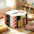 thumbnail image 6 of Dalxymotic Decorative Desk Skirt Cover, Round Teacher Desk Skirt, Seasonal Pencil Print Desk Skirt, Stretch Desk Skirt, Stretch Desk Skirt Cover for Office, Home, Cubicle, Counter, 6 of 6