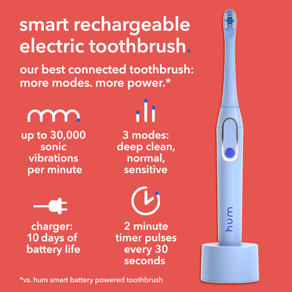 hum by Colgate Smart Rechargeable Electric Toothbrush Kit with Travel Case, Blue - image 5 of 13