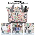 thumbnail image 2 of Tote Bag for Women - Boston Terrier Dog with Flower Shoulder Bag - Large Utility Work Duffle Bag with Zipper Handbag for Travel, Work, Sprots, 2 of 5