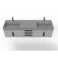 thumbnail image 5 of Amazon 72" Gray Wood Floating Vanity with Gray Top and Black Trim, 5 of 10