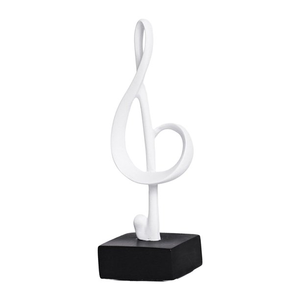 de Nota de Música Nórdica, Estatua Artesanal, Símbolo Musical, Escultura Decorativa para Escritorio, Hogar, Decoración de Armario de TV Colecci Blanco BLESIY nota estatua