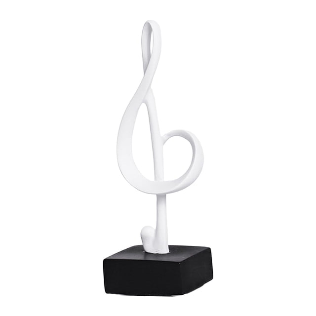 Estatuilla de Nota Musical, Estatua Artesanal, Símbolo Musical Decorativo para Centros de Mesa, Armario de TV, Decoración para Sala de Estar, Estanter Blanco Macarena nota estatua