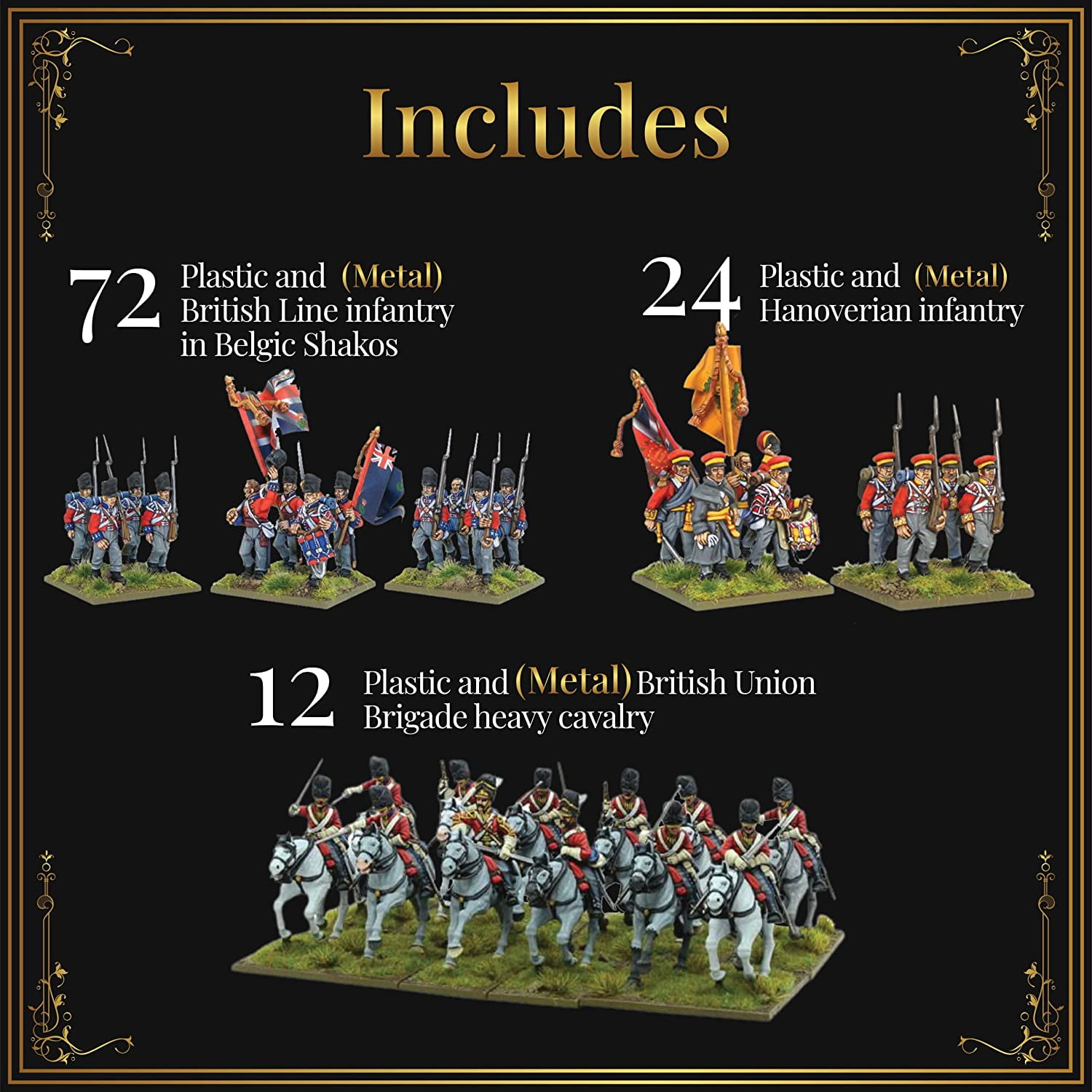 Wargames Delivered - Warlord Games Black Powder Napoleonic - British Starter Army (Waterloo Campaign) Miniatures
