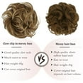 thumbnail image 4 of Claw Clip Messy Bun Hair Piece Real Human Hair Buns Wavy Curly Updo Hair Buns Claw Clip Ponytail Hairpieces Hair Scrunchie with Clip for Women, 4 of 11