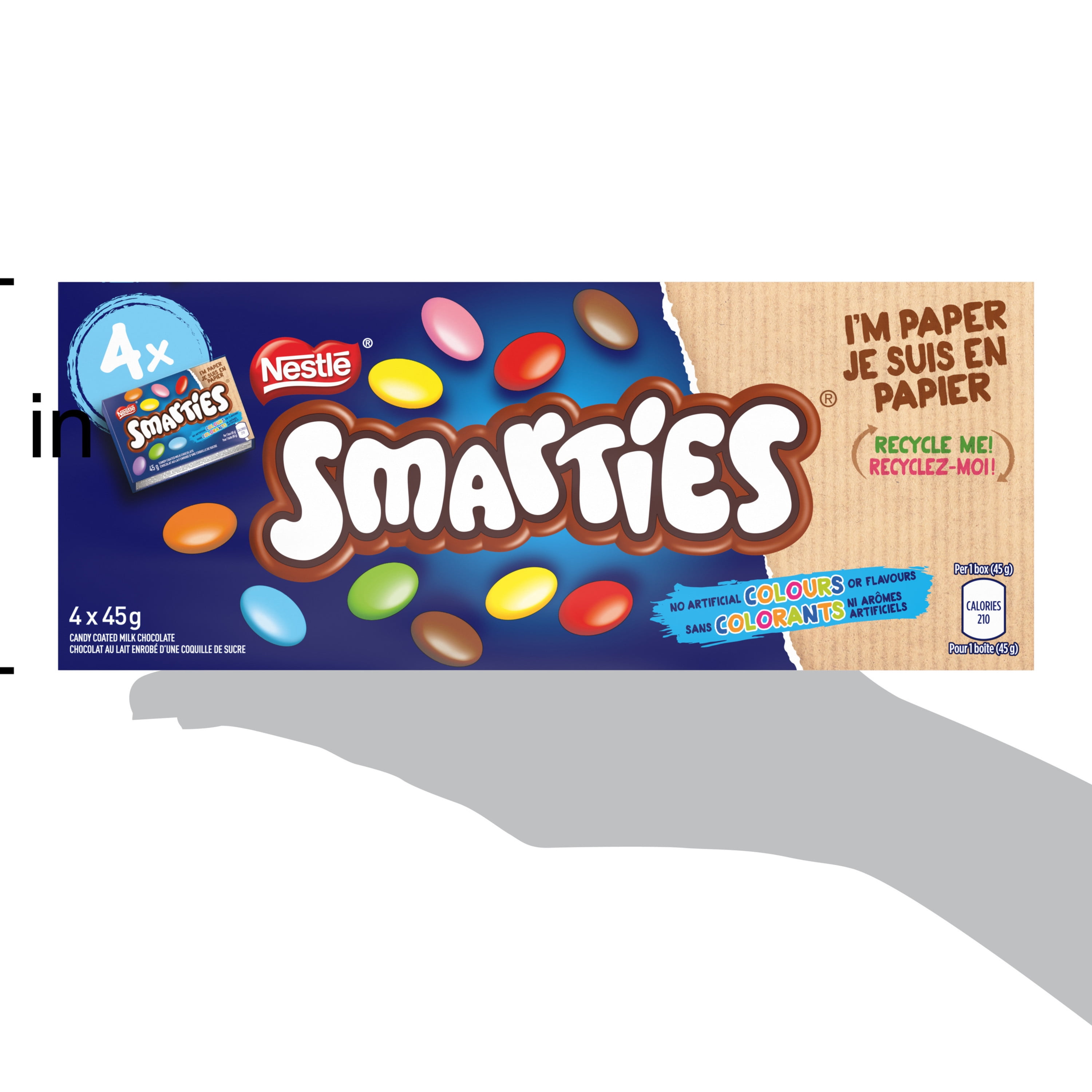 NESTLÉ SMARTIES Candy Coated Milk Chocolate Multipack, 4 x 45 g, 180 g