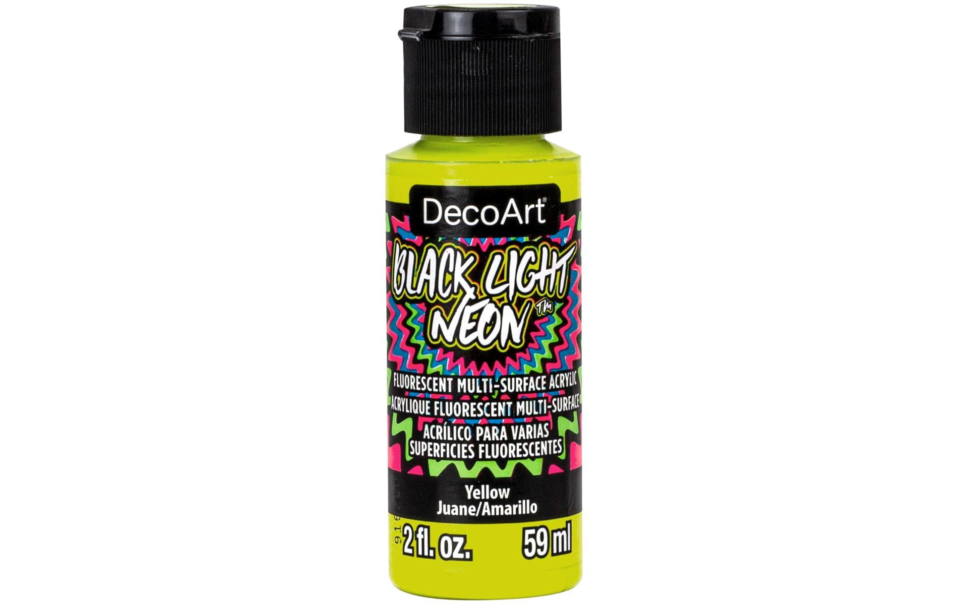 BLN0330 DECOART BLACK LIGHT NEON PAINT 2OZ YELLOW